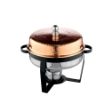 Picture of VENUS 526WCH ROUND CHAFING DISH COPPER HAMMERED COVER 2L
