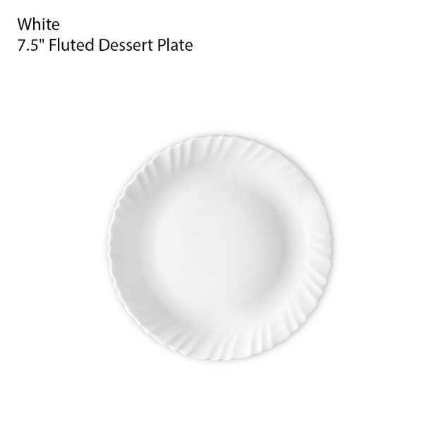 Picture of BOROSIL FLUTED DESSERT PLATE 7.5 INCH WHITE