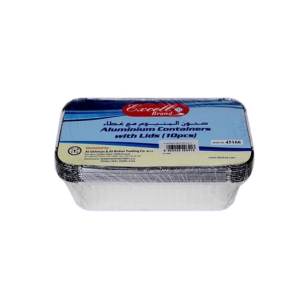 Picture of Excell 45166 Rectangle Deep Foil Container With Lid 10pc