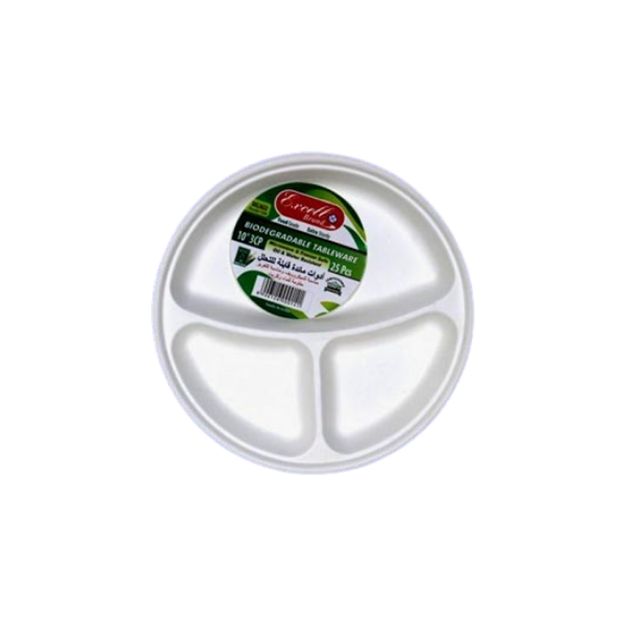 Picture of Excell Biodegradable 3Division Plate 10" 25pcs