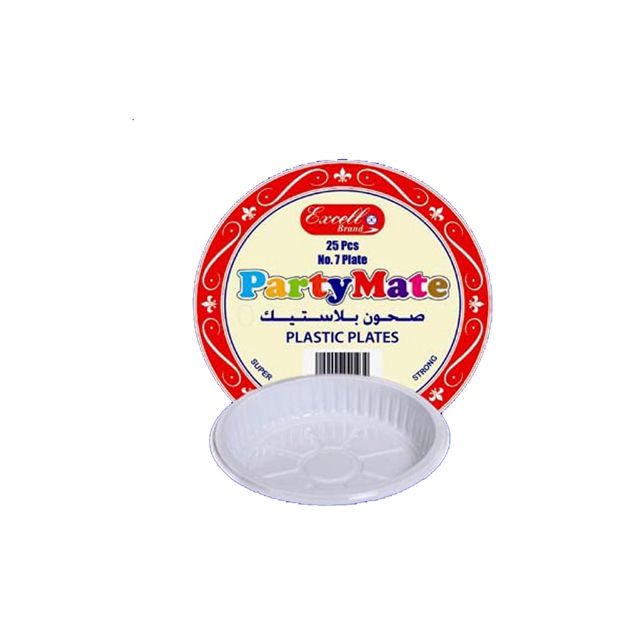 Picture of Excell Partymate No.6 Plastic Sweet Plate 25pcs