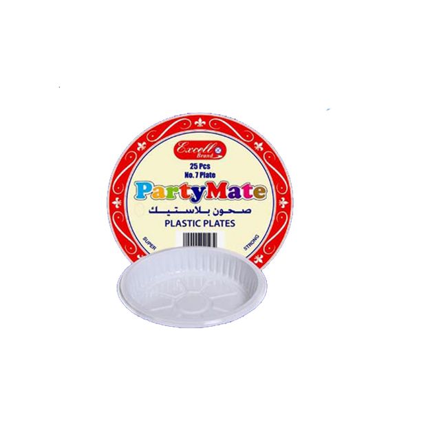 Picture of Excell Partymate No.7 Plastic Plate 25pcs