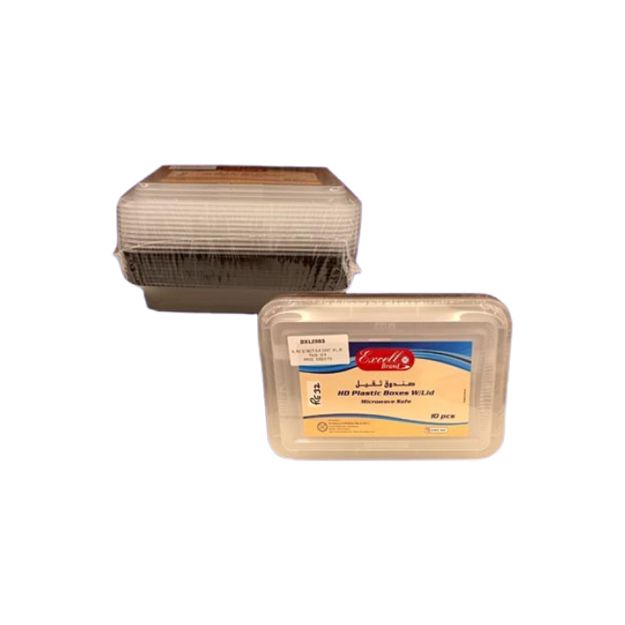 Picture of Excell RE 32 Rectangle Black Container With Lid 10pcs