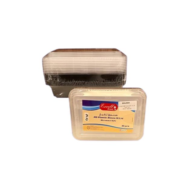 Picture of Excell RE 38 Rectangle Black Container With Lid 10pcs