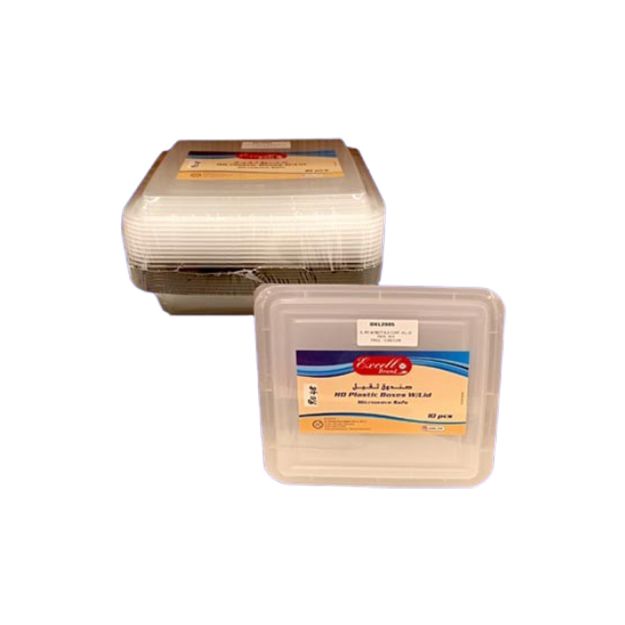 Picture of Excell RE 48 Rectangle Black Container With Lid 10pcs
