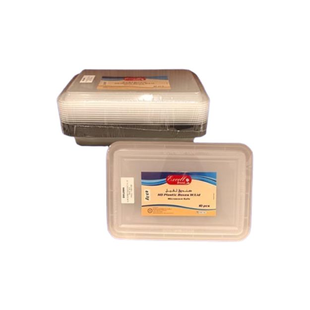 Picture of Excell RE 58 Rectangle Black Container With Lid 10pcs
