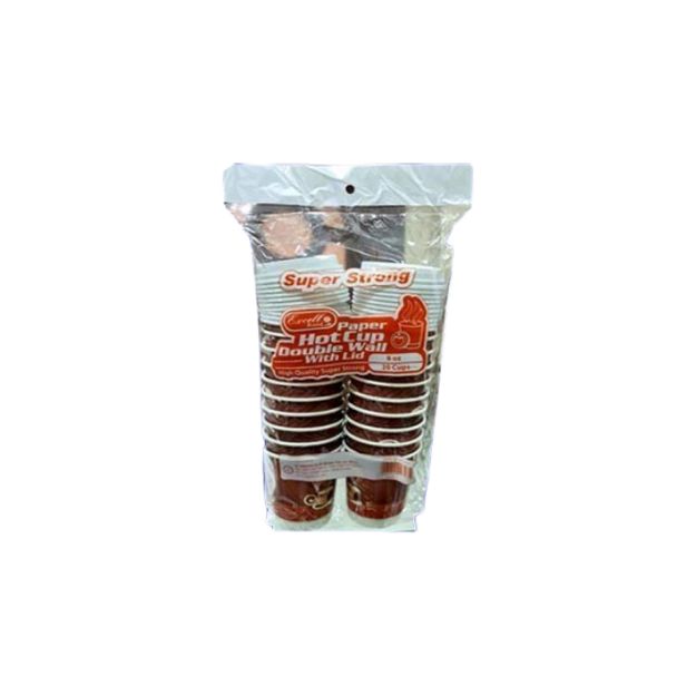 Picture of Excell Super Strong Doube Wall Cup With Lid 8oz 20cups