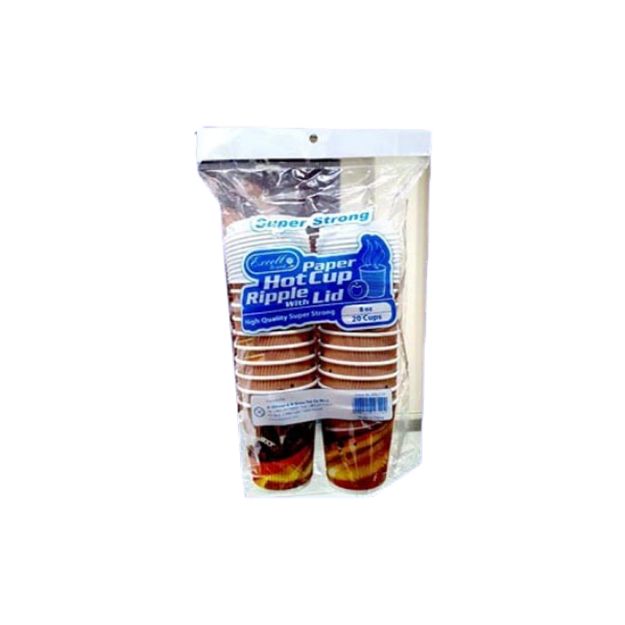 Picture of Excell Super Strong Ripple Cup With Lid 8oz 20cups