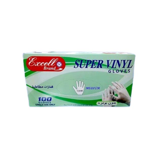 Picture of Excell Super Vinyl Gloves Powdered Medium 100pcs