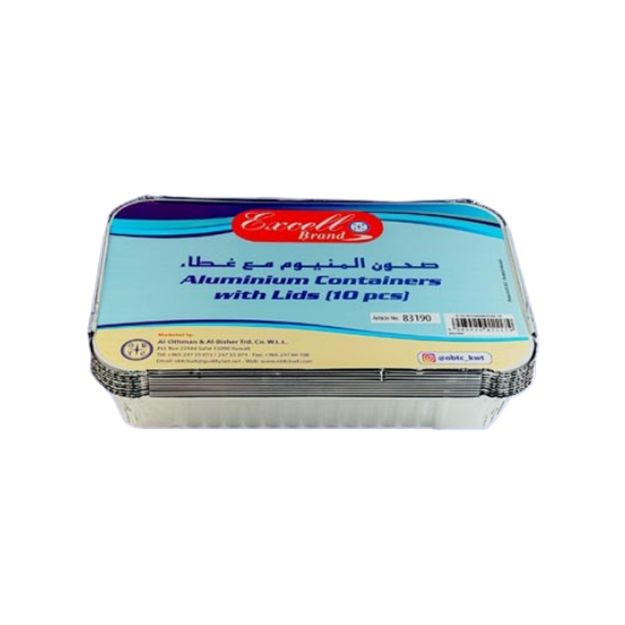Picture of Excell 83190 Foil Container With Lid 10pcs