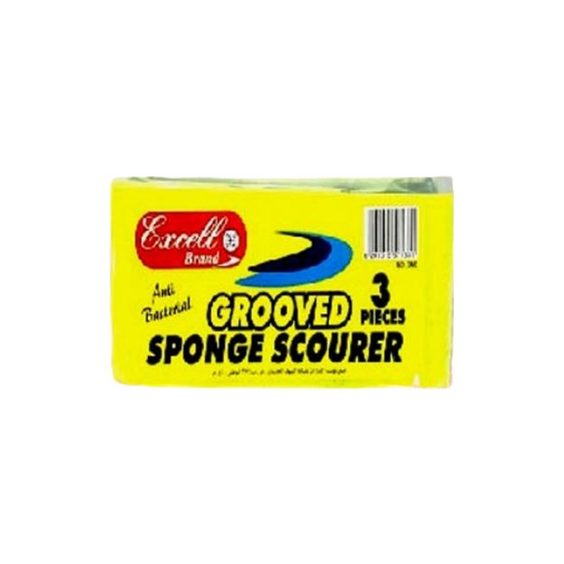 Picture of Excell GM3 Grooved Sponge Scourer 3pc
