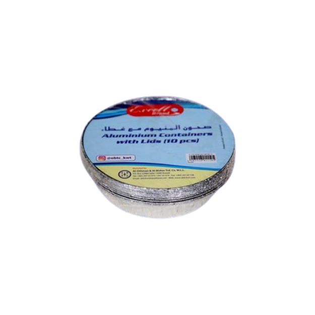 Picture of Excell Large Round Foil Container With Lid 10pcs