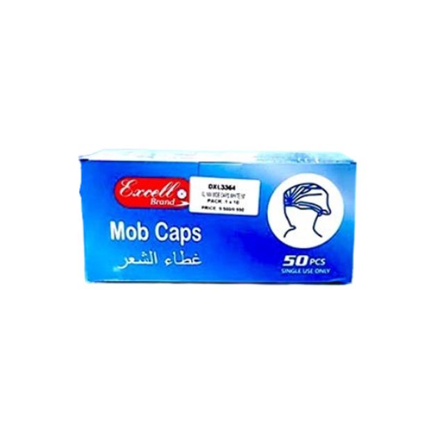 Picture of Excell Non Woven Mob Caps White 50pcs